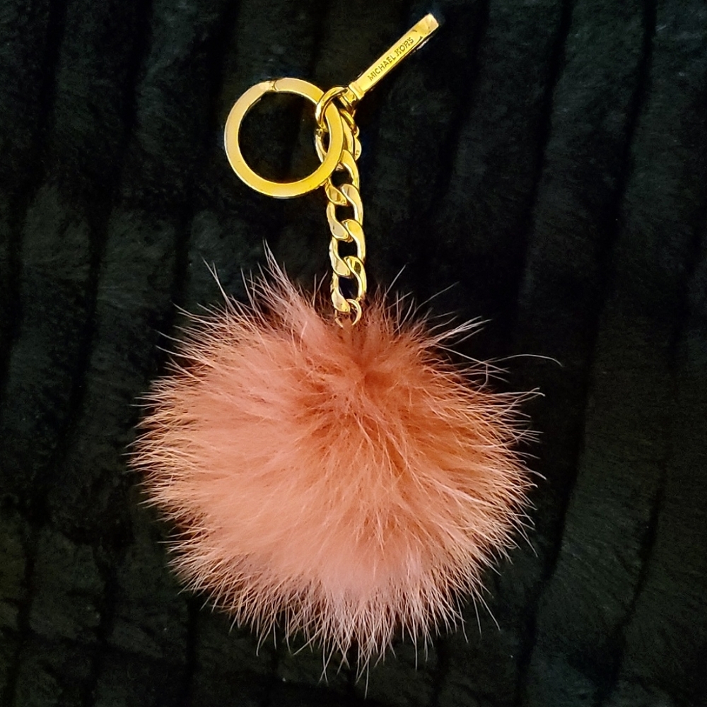 Michael Kors Pink Pom Pom Keychain